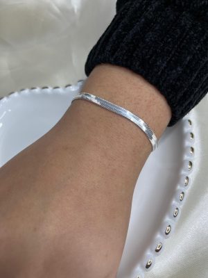 pulseira laminada 4mm banahda a prata