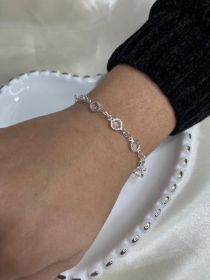 pulseira tiffany cristal banhada a parata