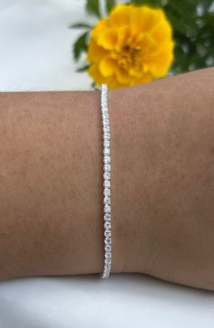 Pulseira banhada de stras pedrinahs de zircônia fino